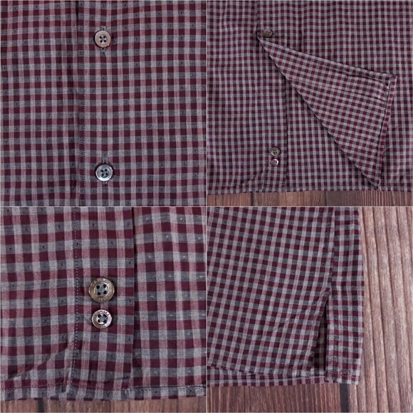 Canali 1934 Mens Large Plaid  Cotton Long Sleeve Button Down Shirt Made In Italy - Picture 8 of 14